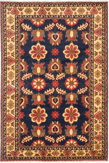 Traditional Blue Area rug 6x9 Afghan Hand-knotted 202859
