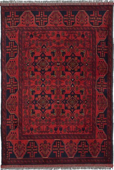 Traditional  Tribal Red Area rug 3x5 Afghan Hand-knotted 235769