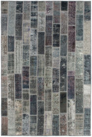 Bohemian  Transitional Grey Area rug 5x8 Turkish Hand-knotted 288528