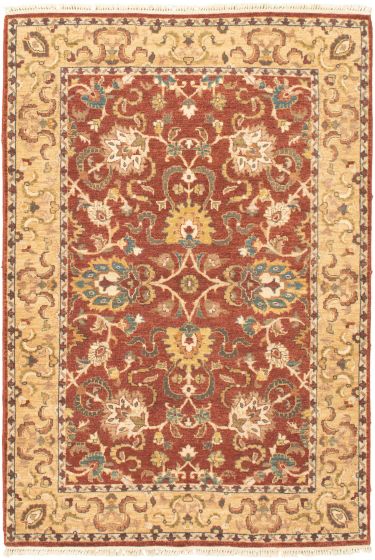 Bordered  Traditional Brown Area rug 3x5 Afghan Hand-knotted 318243