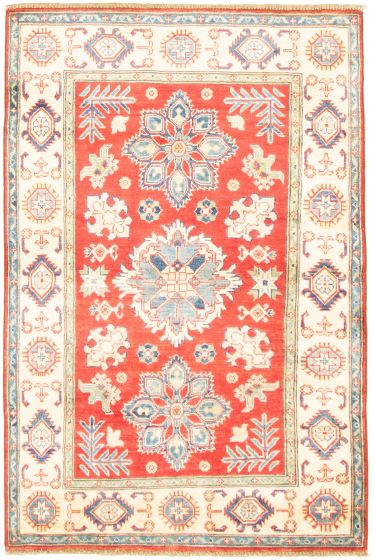 Bordered  Traditional Red Area rug 3x5 Afghan Hand-knotted 328910