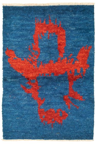 Moroccan  Tribal Blue Area rug 3x5 Pakistani Hand-knotted 338320