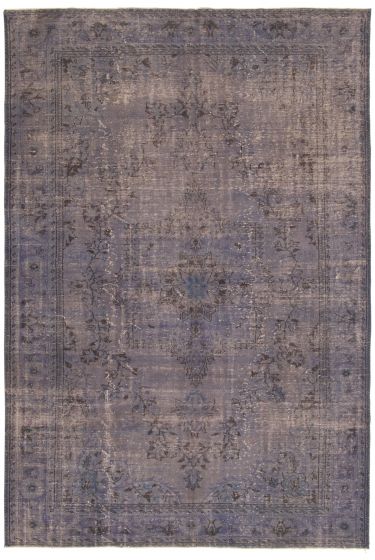 Bordered  Transitional Grey Area rug 6x9 Turkish Hand-knotted 361928