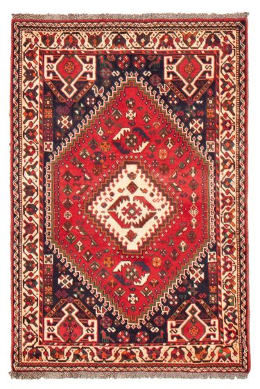 Bordered  Traditional Red Area rug 3x5 Turkish Hand-knotted 370966
