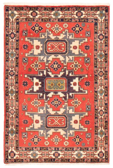 Bordered  Traditional Red Area rug 3x5 Persian Hand-knotted 373636