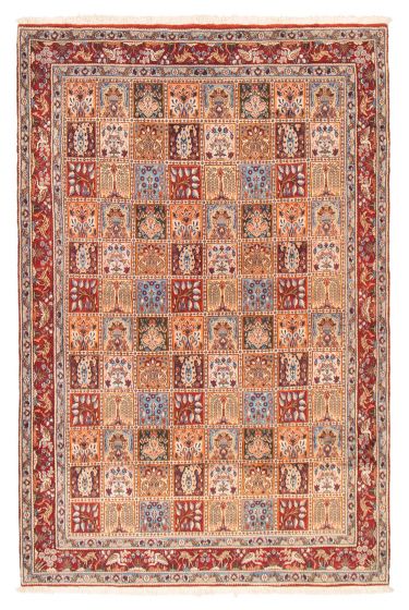 Bordered  Traditional Red Area rug 5x8 Persian Hand-knotted 373746
