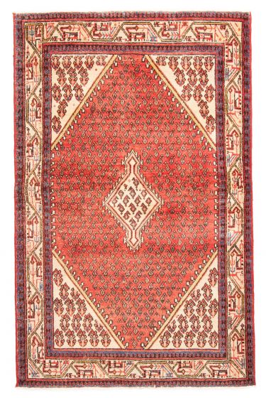 Traditional Vintage/Distressed Red Rectangle 5x8 Turkish Hand-knotted 429286