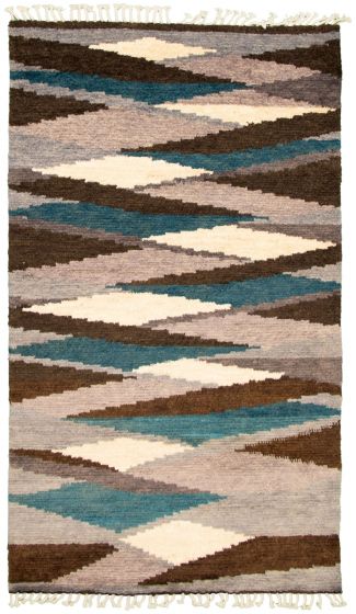 Casual  Transitional Grey Area rug 5x8 Pakistani Hand-knotted 339790