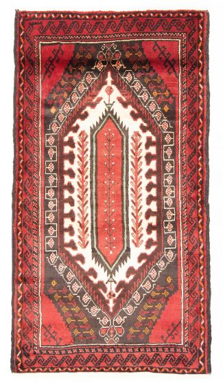 Bordered  Traditional Red Area rug 3x5 Persian Hand-knotted 380782
