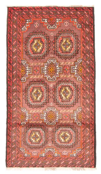 Bordered  Tribal Brown Area rug 4x6 Persian Hand-knotted 381513