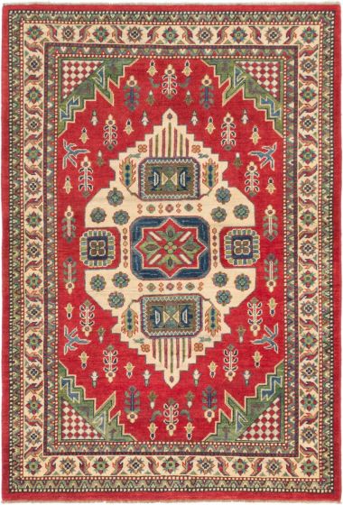 Bordered  Traditional Red Area rug 3x5 Afghan Hand-knotted 282914