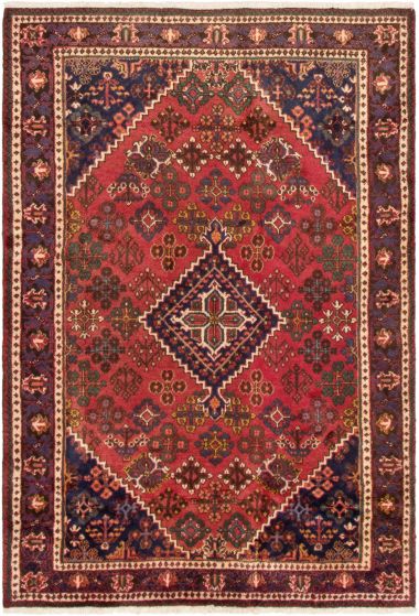 Bordered  Traditional Red Area rug 4x6 Persian Hand-knotted 290992