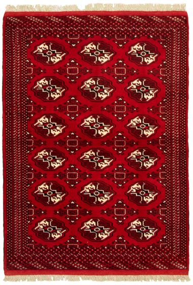 Bordered  Tribal Red Area rug 3x5 Turkmenistan Hand-knotted 332309