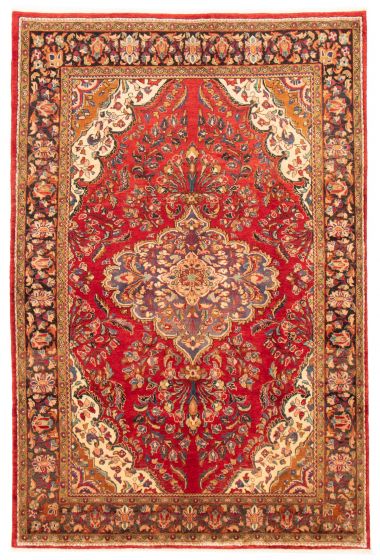 Bordered  Traditional Red Area rug 8x10 Persian Hand-knotted 365844