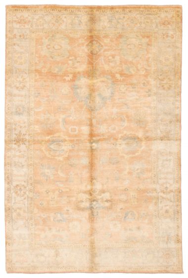 Bordered  Traditional Brown Area rug 5x8 Pakistani Hand-knotted 374050
