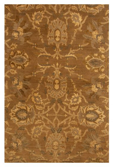 Floral  Transitional Brown Area rug 3x5 Nepal Hand-knotted 375150
