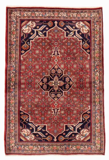 Bordered  Traditional Red Area rug 3x5 Persian Hand-knotted 383216