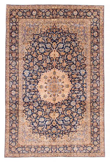 Bordered  Traditional Blue Area rug 9x12 Persian Hand-knotted 384993