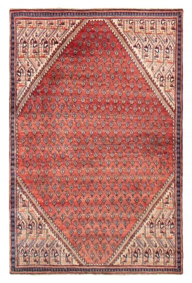 Bordered  Tribal Red Area rug 3x5 Turkish Hand-knotted 390718