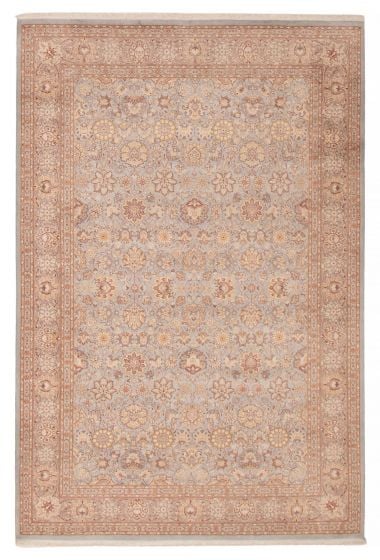 Floral  Transitional Blue Area rug 5x8 Pakistani Hand-knotted 392252