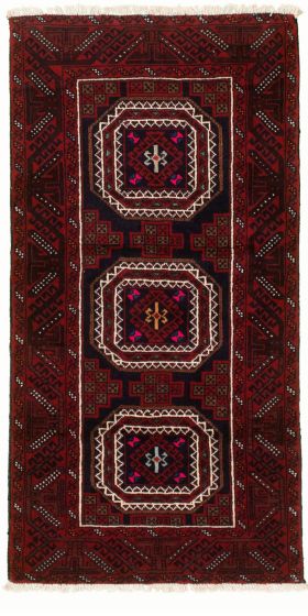 Bordered  Tribal Red Area rug 3x5 Afghan Hand-knotted 332644