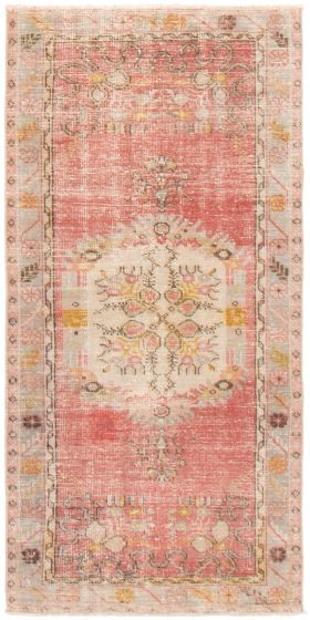 Bordered  Vintage Red Area rug 3x5 Turkish Hand-knotted 359025