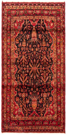 Bordered  Traditional Blue Area rug 4x6 Persian Hand-knotted 364960
