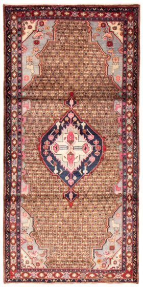 Bordered  Traditional Brown Area rug Unique Persian Hand-knotted 371208