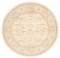 Bordered  Traditional Ivory Area rug Round Indian Hand-knotted 356441