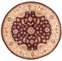 Bordered  Traditional Red Area rug Round Pakistani Hand-knotted 374557