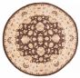 Bordered  Traditional Brown Area rug Round Pakistani Hand-knotted 378499