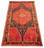Bordered  Tribal Black Area rug Unique Turkish Hand-knotted 318024