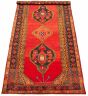 Bordered  Tribal Red Area rug Unique Turkish Hand-knotted 320706