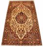 Bordered  Traditional Ivory Area rug 5x8 Persian Hand-knotted 323944