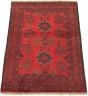 Bordered  Tribal Red Area rug 3x5 Afghan Hand-knotted 329692