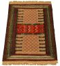 Turkish Ottoman Natura 3'5" x 5'8" Flat-Weave Wool Kilim 