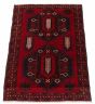 Afghan Kazak 3'11" x 6'5" Hand-knotted Wool Red Rug