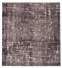 Overdyed  Transitional Black Area rug Square Turkish Hand-knotted 375105