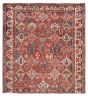 Vintage/Distressed Red Area rug Square Turkish Hand-knotted 388567