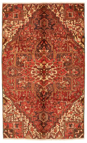 Bordered  Traditional Red Area rug 6x9 Persian Hand-knotted 324325