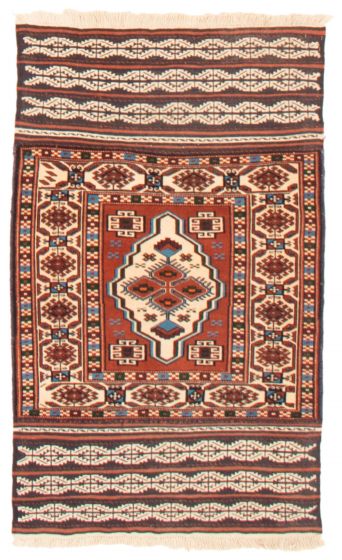 Bordered  Tribal Brown Area rug 3x5 Afghan Hand-knotted 355677