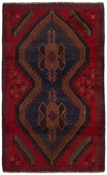 Bordered  Tribal Red Area rug 3x5 Afghan Hand-knotted 360577