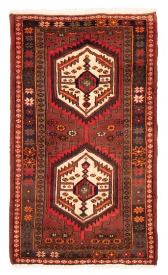 Bordered  Traditional Red Area rug 3x5 Persian Hand-knotted 371112