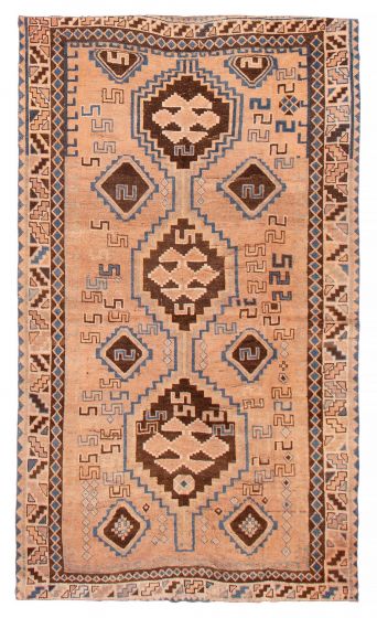 Vintage/Distressed Brown Area rug 5x8 Turkish Hand-knotted 388483