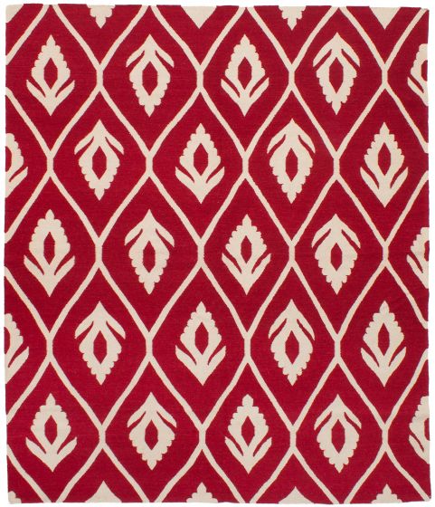 Bohemian  Transitional Red Area rug 6x9 Turkish Flat-weave 250254