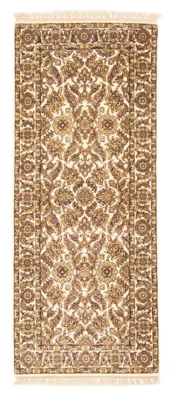 Bordered  Traditional Ivory Runner rug 6-ft-runner Indian Hand-knotted 379992