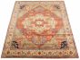 Geometric Brown Area rug 6x9 Indian Hand-knotted 316365