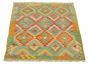 Bordered  Geometric Ivory Area rug 3x5 Turkish Flat-weave 329469