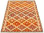 Turkish Bold and Colorful 4'0" x 6'6" Flat-Weave Wool Kilim 
