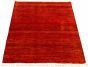 Pakistani Pak Finest Gabbeh 4'3" x 6'6" Hand-knotted Wool Red Rug